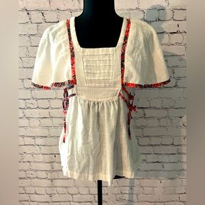 Beautiful one of a kind vintage late 1960s handmade cotton blouse